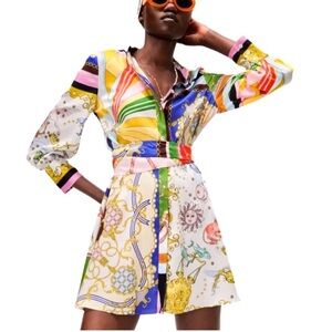 Zara printed silky dress